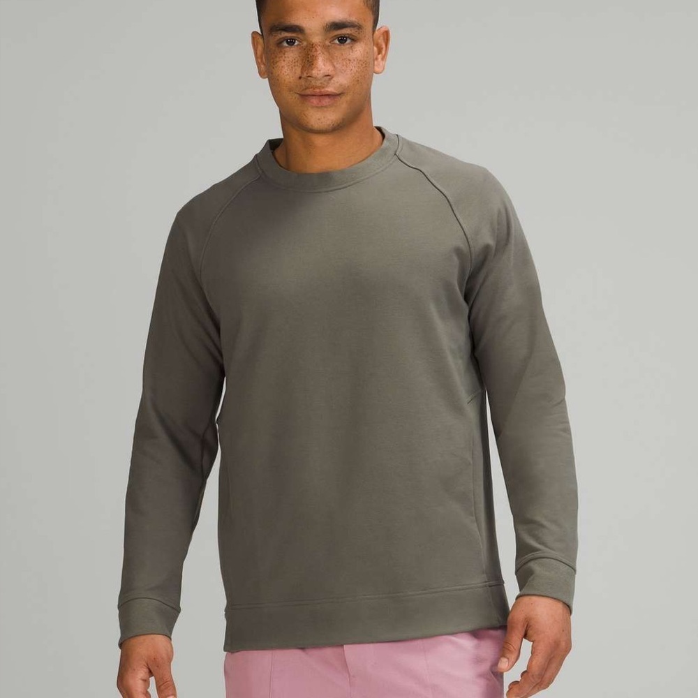 Lululemon khaki green City Sweat Crew crewneck sweatshirt sweater - Small